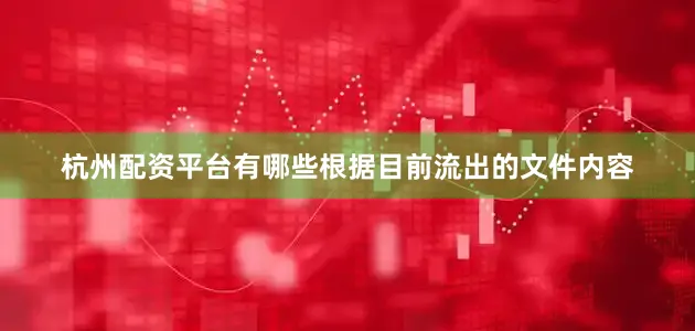 杭州配资平台有哪些根据目前流出的文件内容